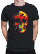 Tropical Neon Skull Reflection Men's T-shirt