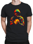 Surreal Glitch Art: Gas Mask Glow Men's T-shirt