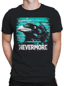 Glitch Art Raven Nevermore Design Men's T-shirt