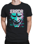 Glitch Art Mask with Error Text Men's T-shirt