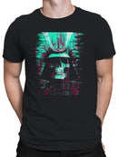 Glitch Samurai Skull Design Men's T-shirt