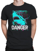 Distorted Shark Danger Alert Men's T-shirt