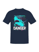 Distorted Shark Danger Alert Men's T-shirt