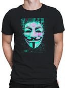 Hacktivist Anonymous Glitch Art Men's T-shirt