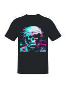 Glitchy Neon Skull Astronaut Men's T-shirt