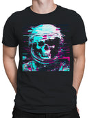 Glitchy Neon Skull Astronaut Men's T-shirt