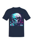 Glitchy Neon Skull Astronaut Men's T-shirt