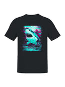 Neon Glitch Shark Art Men's T-shirt