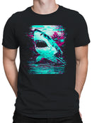 Neon Glitch Shark Art Men's T-shirt