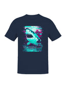 Neon Glitch Shark Art Men's T-shirt