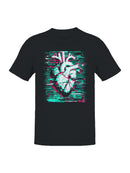 Glitch Heart Digital Art Men's T-shirt