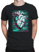 Glitch Heart Digital Art Men's T-shirt