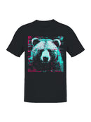 Glitch Art Bear Design Men's T-shirt