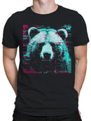 Glitch Art Bear Design Men's T-shirt