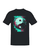 Glitch Art Yin Yang Vision Men's T-shirt