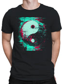 Glitch Art Yin Yang Vision Men's T-shirt