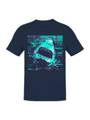 Digital Retro Shark Attack Art Men's T-shirt