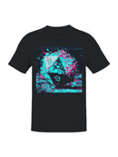 Glitched Neon D20 Dice Art Men's T-shirt