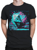 Glitched Neon D20 Dice Art Men's T-shirt