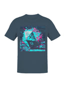 Glitched Neon D20 Dice Art Men's T-shirt