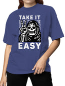 Take It Easy Skeleton Art Women's T-shirt