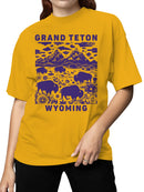 Grand Teton Wyoming Bison Landscape Women's T-shirt