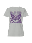 Moth with Skull and Floral Elements Women's T-shirt