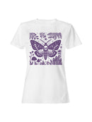 Moth with Skull and Floral Elements Women's T-shirt