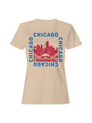 Chicago Skyline Red-Blue Illustration Women's T-shirt