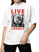 Live Loudly Skeleton Headphones Women's T-shirt
