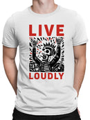 Live Loudly Skeleton Headphones Men's T-shirt
