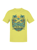 Twin Fin Surf Paradise Design Men's T-shirt