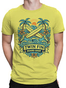Twin Fin Surf Paradise Design Men's T-shirt