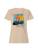 Open Water Sailboat Sunrise Art Women's T-shirt