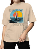 Open Water Sailboat Sunrise Art Women's T-shirt