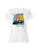 Open Water Sailboat Sunrise Art Women's T-shirt
