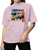 Yosemite Bison Landscape Art Women's T-shirt