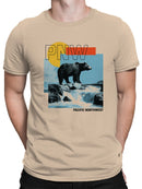 PNW Bear with Scenic Cascade Men's T-shirt