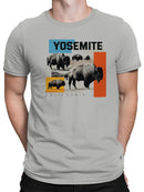 Yosemite Bison Landscape Art Men's T-shirt