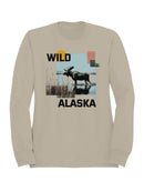 Majestic Wild Alaska Moose Scene Men's Sweatshirt