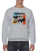 Yosemite Bison Landscape Art Men's Sweatshirt