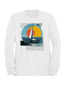 Open Water Sailboat Sunrise Art Women's Sweatshirt