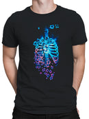 Neon Floral Ribcage Art Men's T-shirt