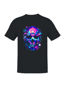 Psychedelic Skull with Mushrooms Men's T-shirt