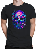 Psychedelic Skull with Mushrooms Men's T-shirt