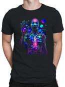 Cosmic Neon Human Anatomy Art Men's T-shirt