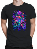 Vivid Floral Ribcage Art Men's T-shirt