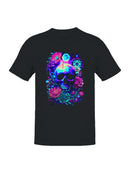 Cosmic Skull Neon Garden Art Men's T-shirt