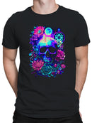 Cosmic Skull Neon Garden Art Men's T-shirt