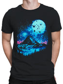 Moonlit Mountain and Butterflies Men's T-shirt